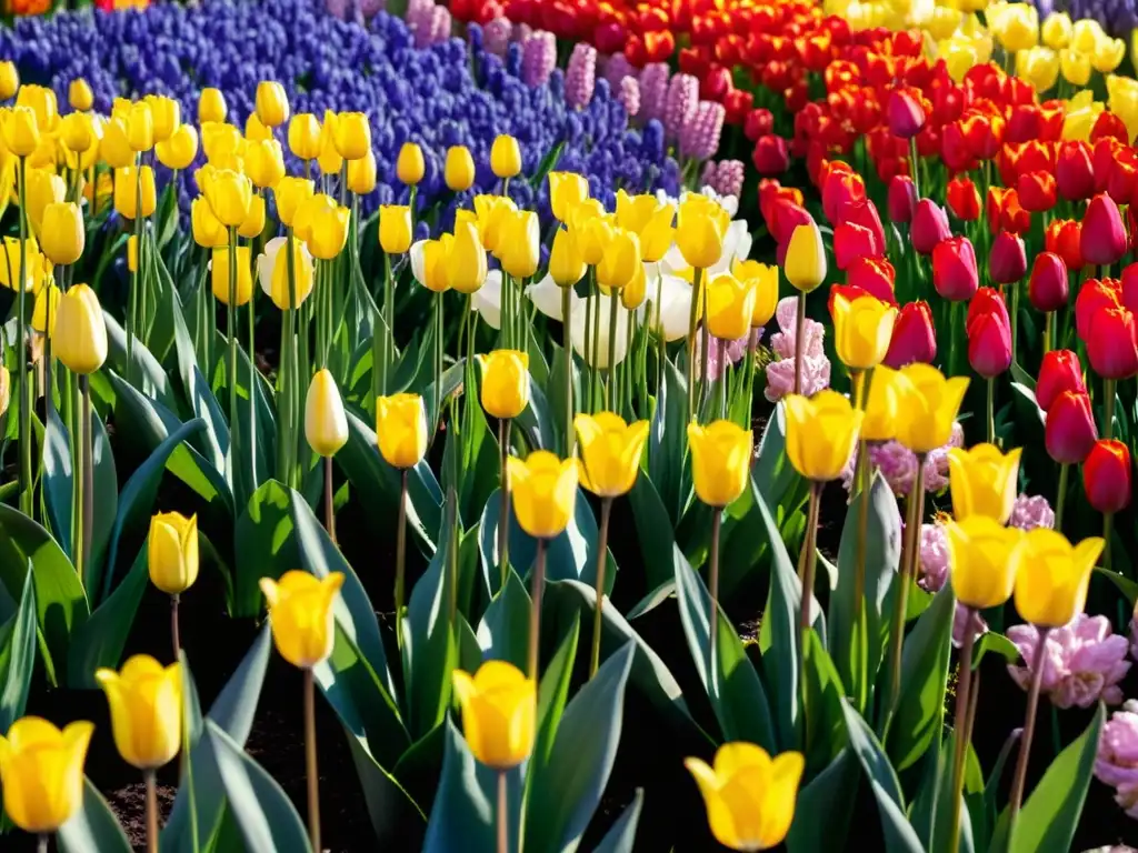 Una alfombra de flores vintage en Keukenhof Gardens, con patrones y colores vibrantes