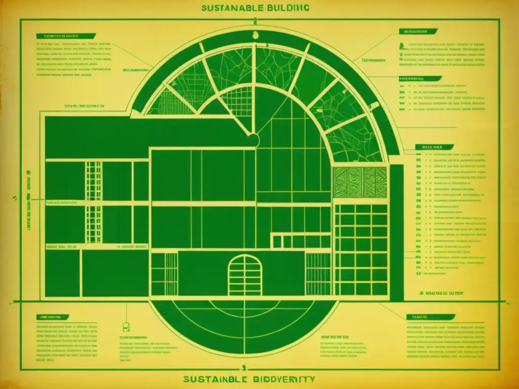 Antiguo plano arquitectónico muestra patrones que promueven biodiversidad, con delicadeza y detalle histórico