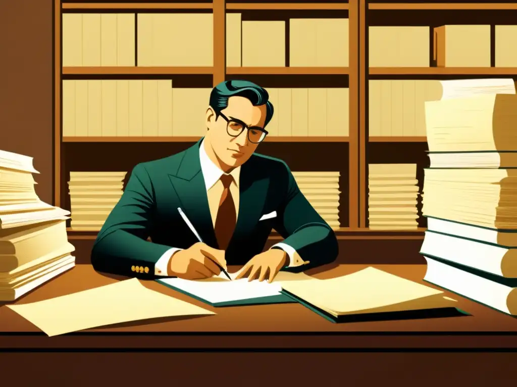 Artista negociando contratos de licencia con profesionales en una atmósfera cálida y profesional