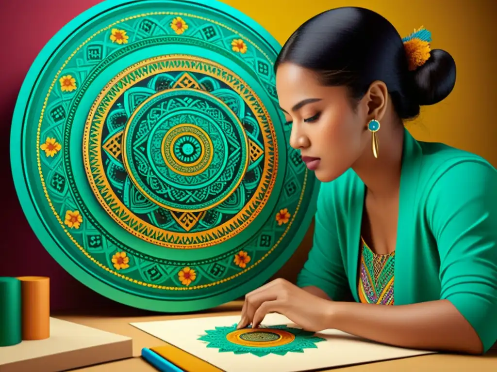 Un artista digital diseña patrones culturales inspirados en el mundo, con sofisticado software