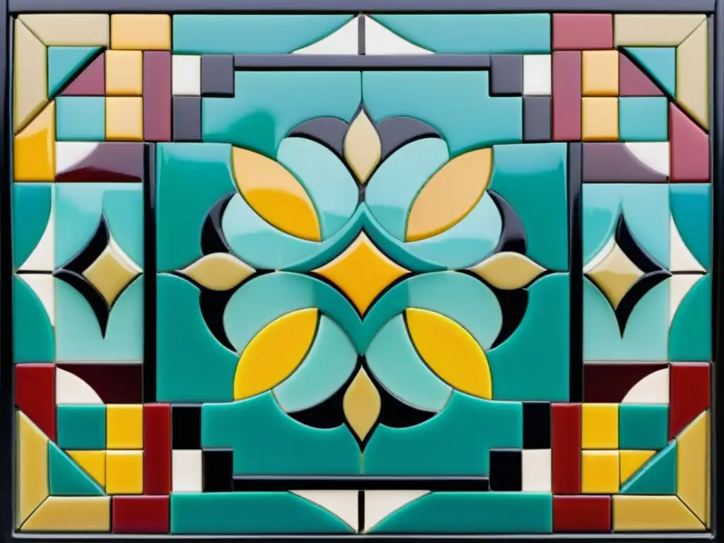 Un asombroso mosaico árabe de colores vibrantes y formas geométricas, reflejo del arte tradicional