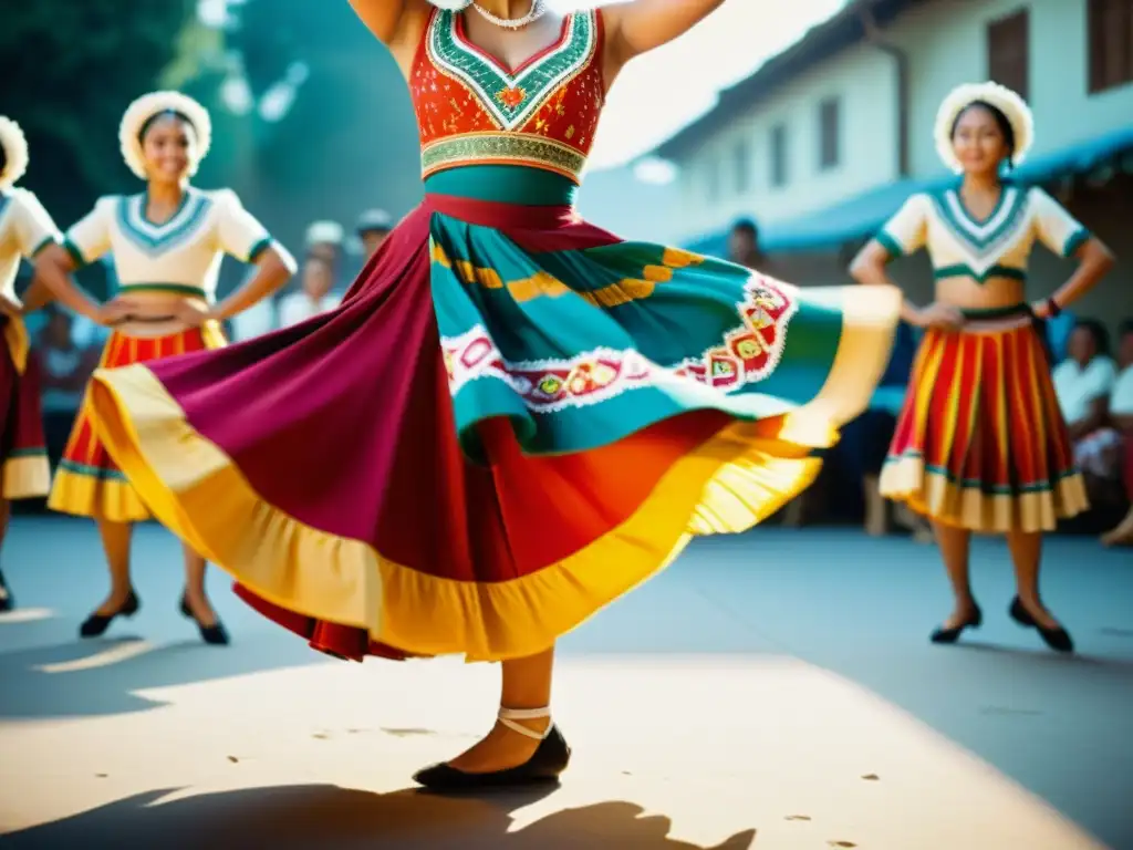 Una cámara vintage captura la belleza de patrones de danzas tradicionales en vibrantes colores y movimientos