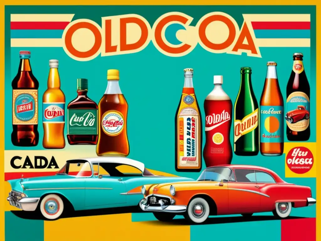 Collage vintage con productos icónicos y publicidad retro, evocando nostalgia y encanto