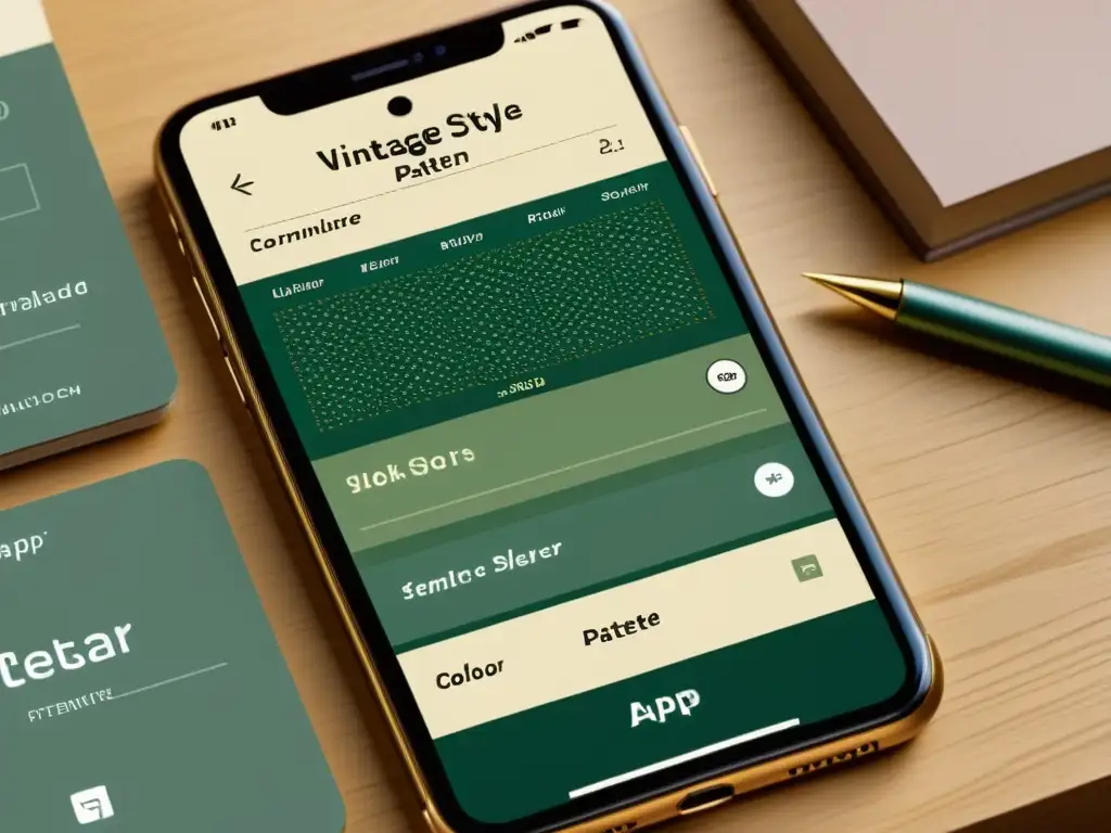 Creación de patrones visuales narrativos en una app de diseño con una estética vintage y herramientas variadas