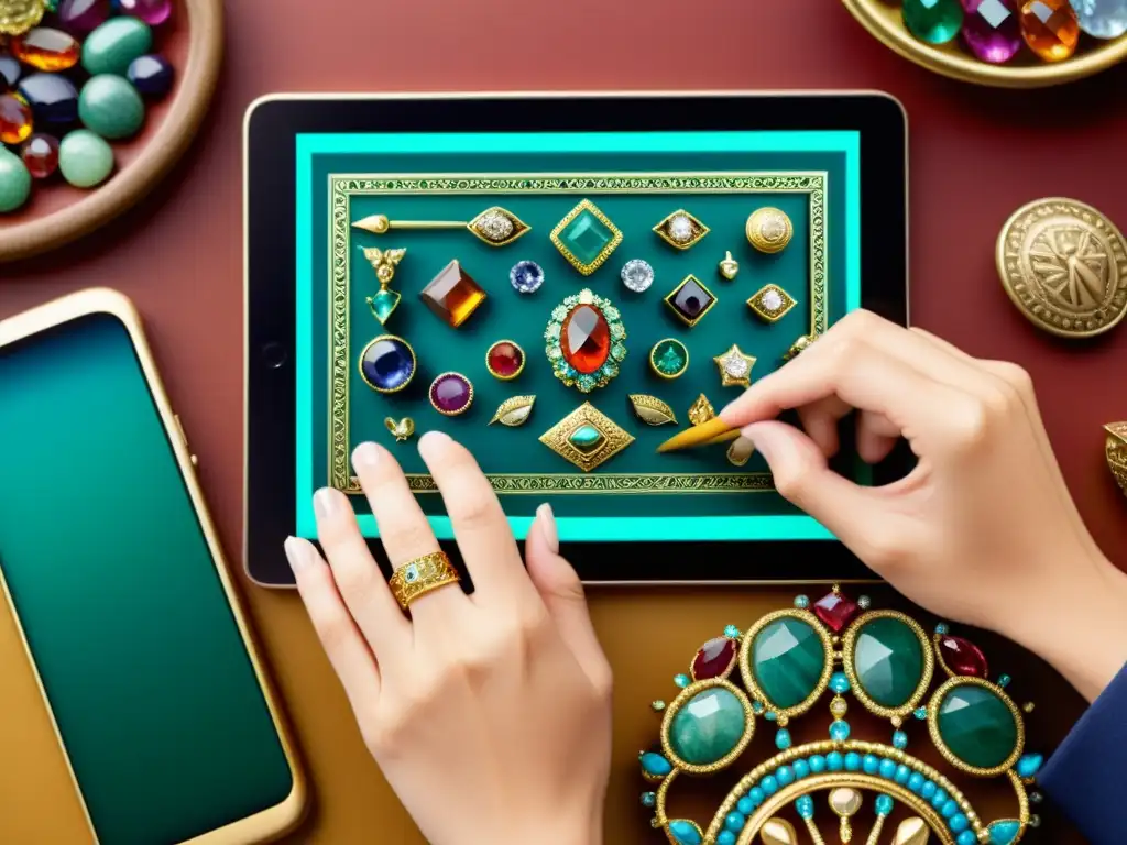 Un delicado diseño de patrones exclusivos para joyería, evocando la artesanía atemporal y la integración de la tradición con la tecnología