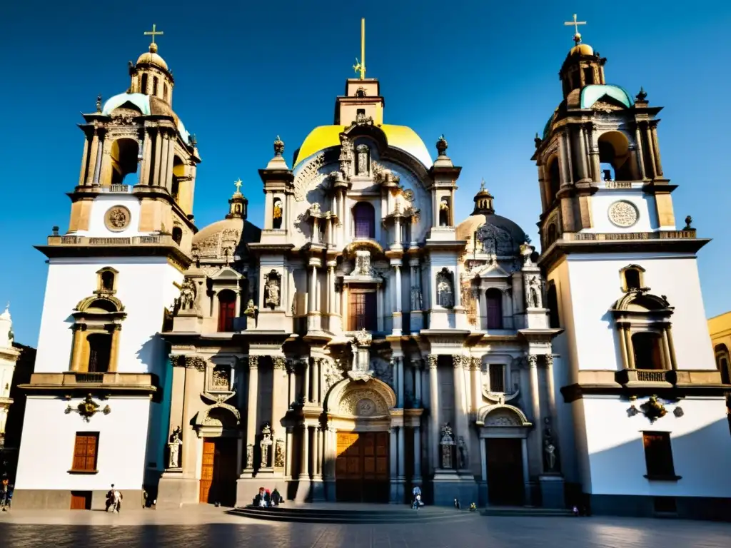 Fotografía detallada de la fachada de la Catedral Metropolitana en Ciudad de México, destacando los patrones religiosos arquitectura Latinoamérica