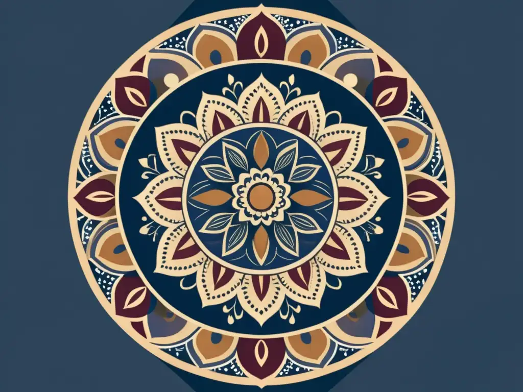 Detallado mandala dibujado a mano en tonos vintage, exudando elegancia artística