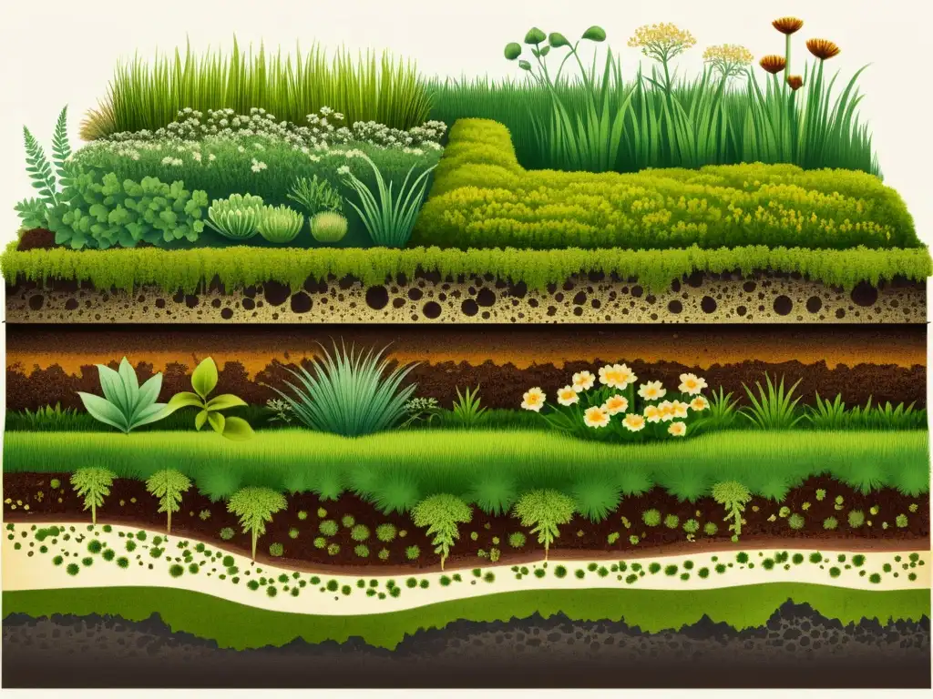 Detalle exquisito de un techo verde botánico Detalle de diseño para techos verdes con texturas y patrones naturales en ilustración vintage del siglo XIX