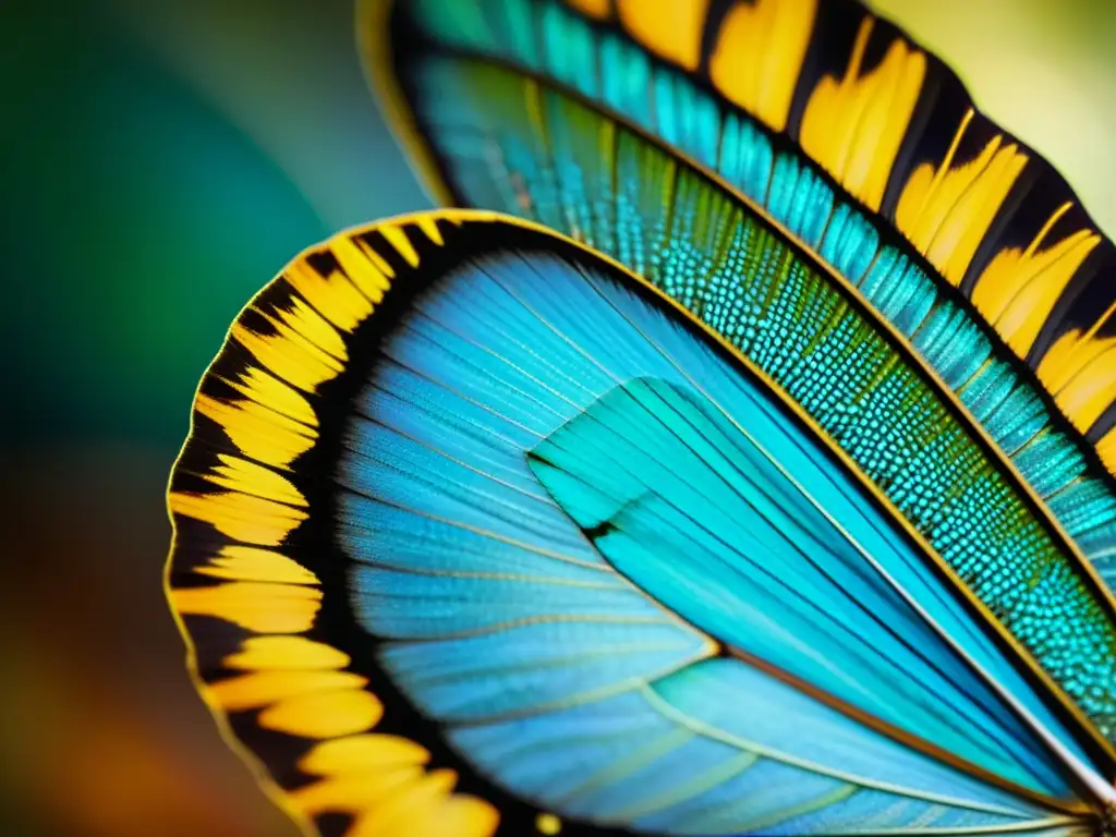 Alas de mariposa vintage: patrones y colores vibrantes Detalle microscópico de un ala de mariposa con patrones intrincados y colores vibrantes