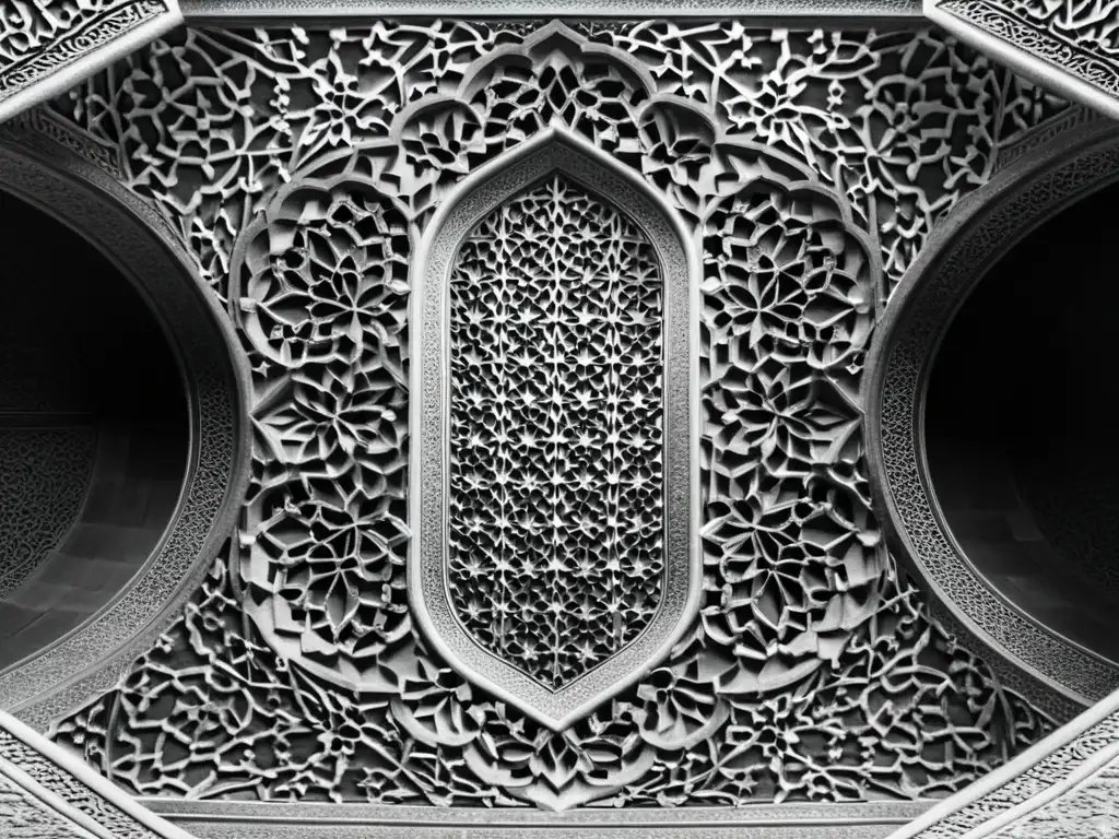 Detalle simétrico del techo de la Mezquita Sheikh Lotfollah en Isfahán, Irán, resaltando la importancia de patrones simétricos en arte