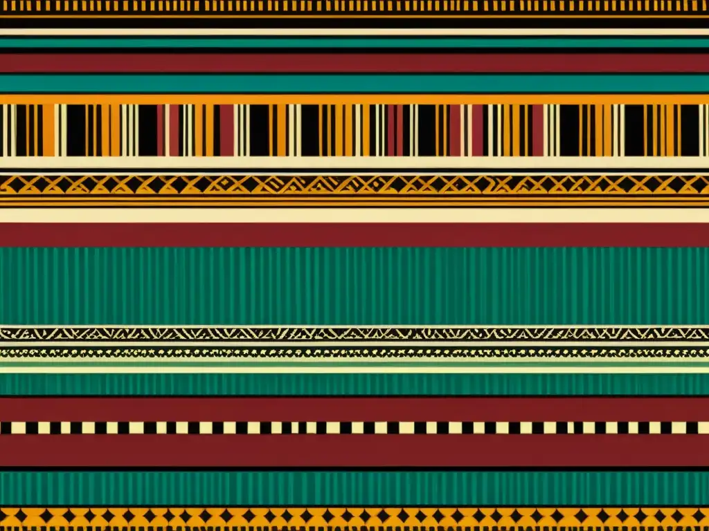 Detalle de tejido africano con patrones culturales y colores vibrantes, evocando la rica herencia artística del continente