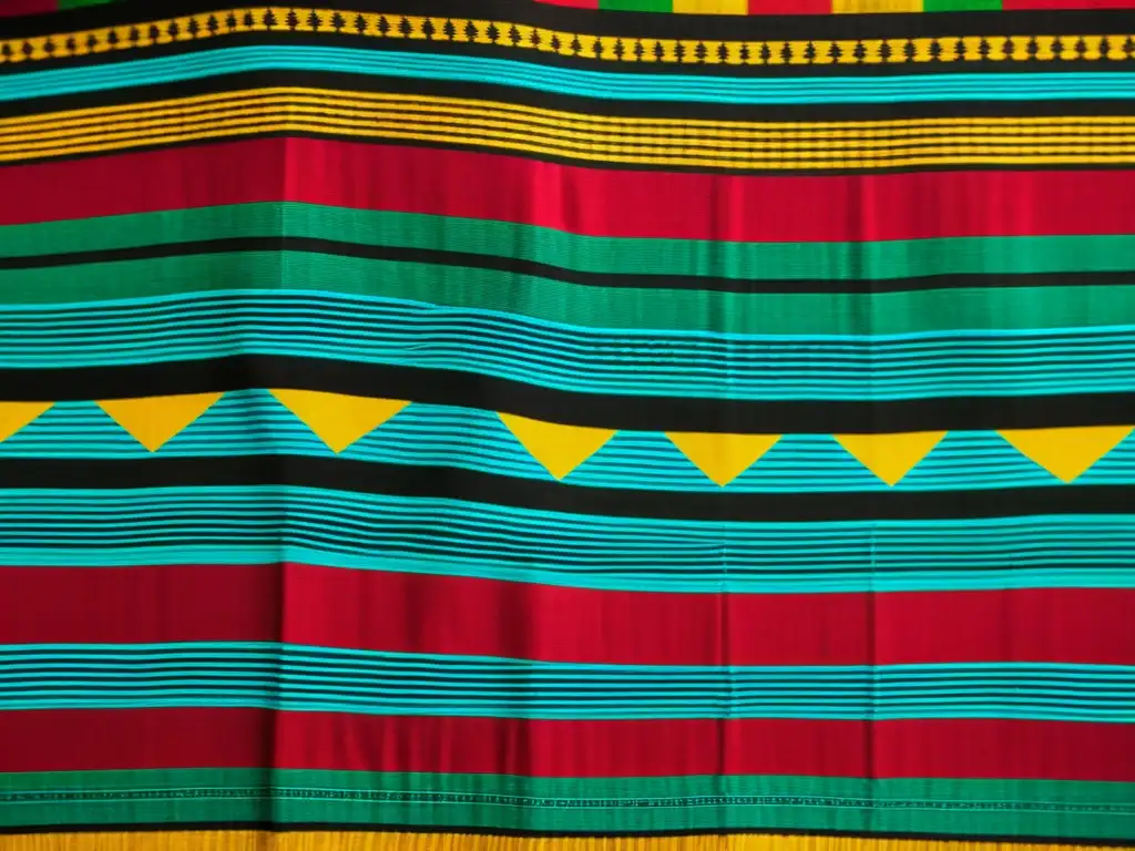 Detalle de un tejido tradicional Tutsi de Ruanda, con patrones intrincados y colores vibrantes, destacando su narrativa simbólica y artesanía única