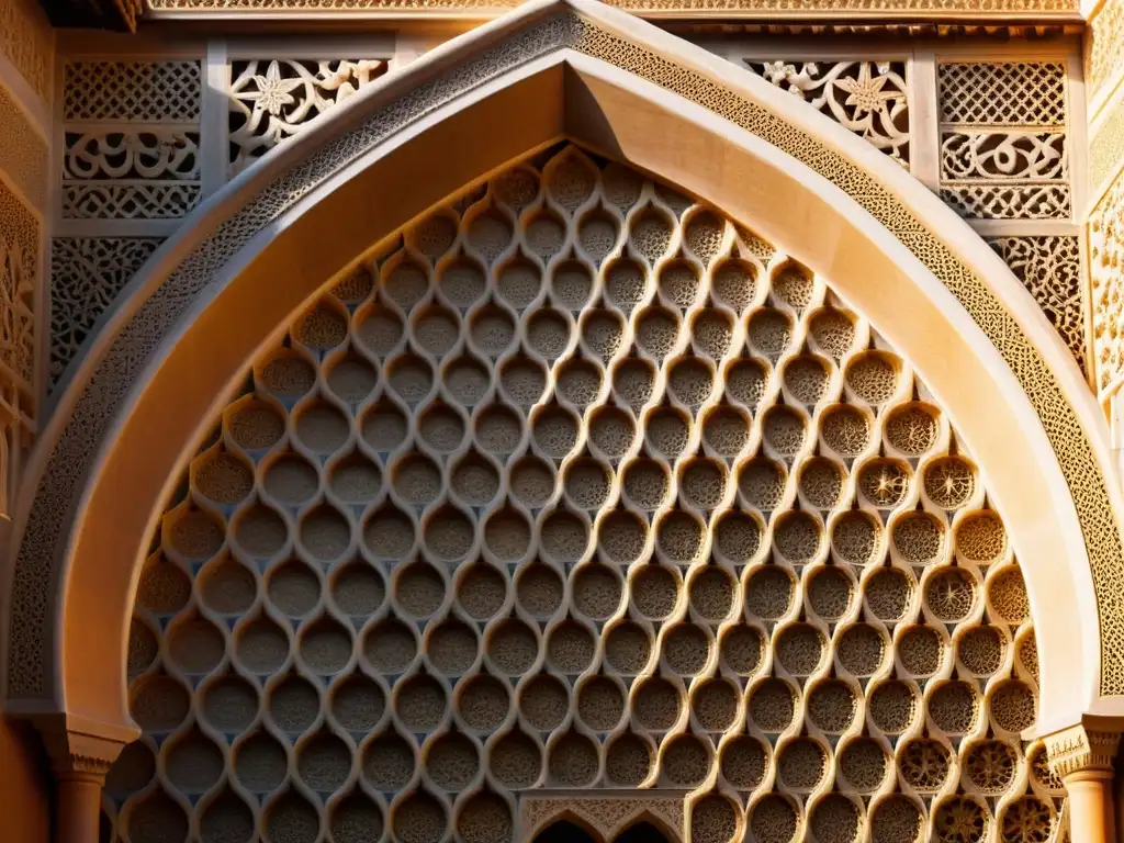 Detalles nítidos de los arabescos en la Alhambra, Granada