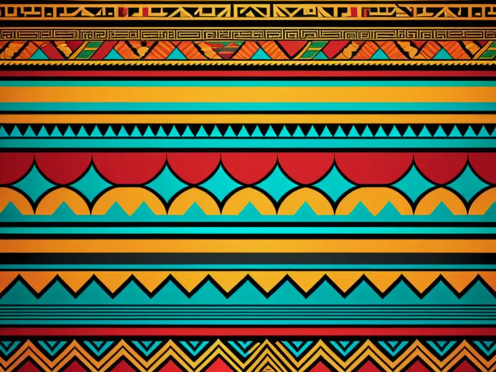 Detalle vibrante de patrón textil étnico Detalles vibrantes de un patrón textil étnico, con formas geométricas y colores intensos, reflejando inspiración en moda étnica