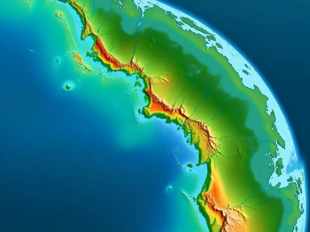 Increíble ilustración digital de alta resolución que muestra Pangea y los patrones de deriva continental con detalles asombrosos