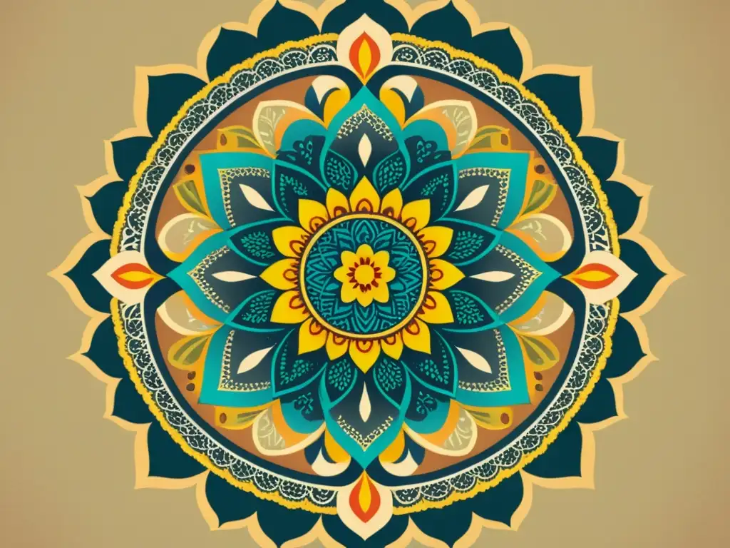 Un diseño de mandala vintage detallado y espiritual que invita a la contemplación