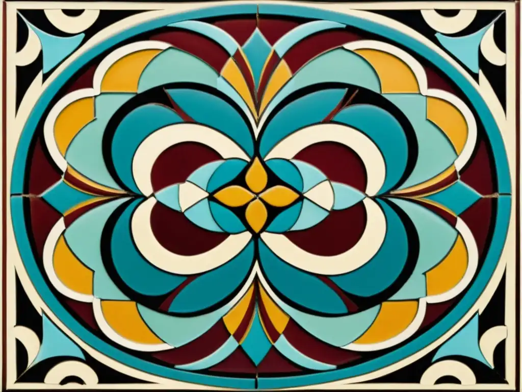 Un diseño de mosaico artesanal con patrones artísticos en email marketing, detallado y elegante, con ricos colores cálidos