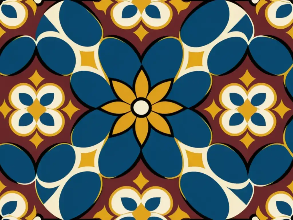 Un diseño de mosaico vintage inspirado en patrones artísticos para contar historia, con tonos cálidos y elementos tradicionales españoles