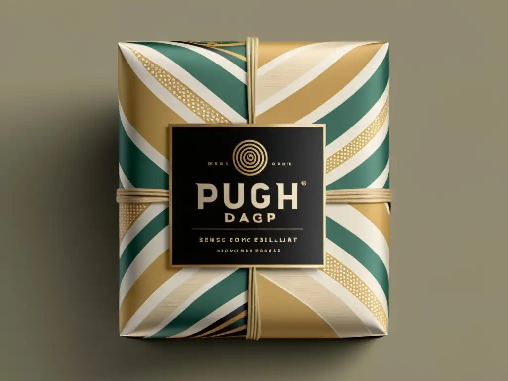 Un diseño de packaging digital inspirado en lo vintage, con patrones artísticos en tonos tierra suaves