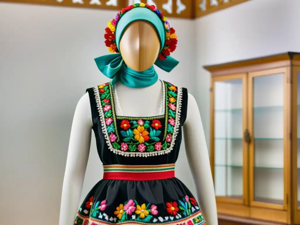 Diseños artísticos del traje folclórico polaco en alta definición, destacando la artesanía detallada y la rica paleta de colores