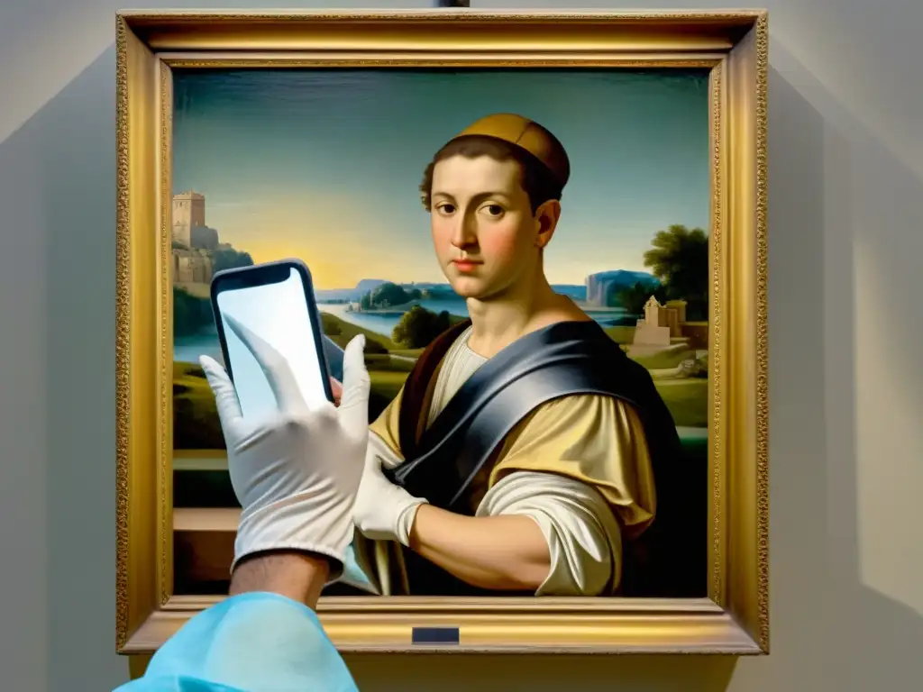 Un experto en restauración de pinturas antiguas utiliza la realidad aumentada para preservar arte