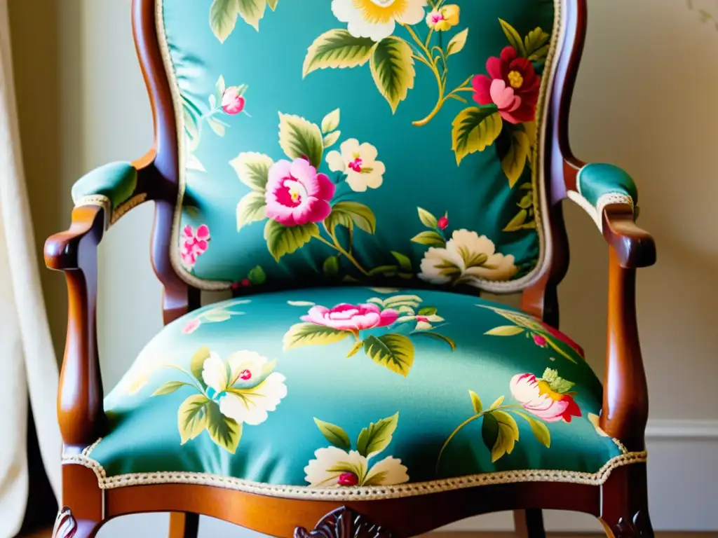 El exquisito chintz inglés exhibe sus intrincados diseños florales y colores vibrantes, evocando una belleza atemporal y significado cultural