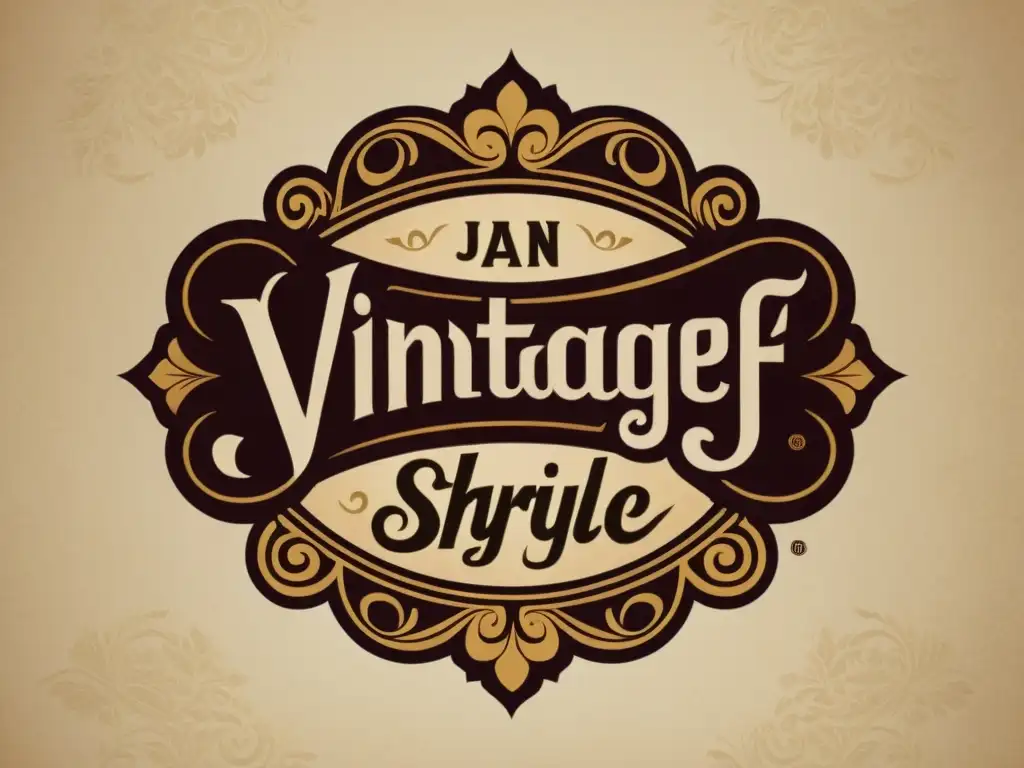 Logo vintage con elegancia y artesanía en tonos tierra Un exquisito logo vintage con tipografía ornamental, tonos terrosos y delicados detalles que evocan elegancia atemporal