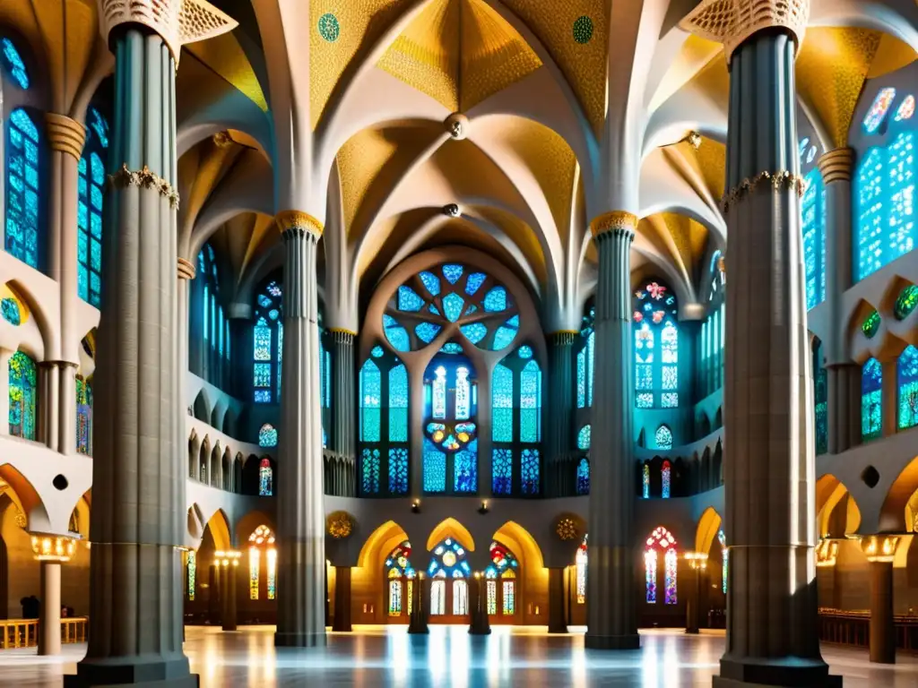 Geometría sagrada en la majestuosa arquitectura contemporánea de la Sagrada Família en Barcelona