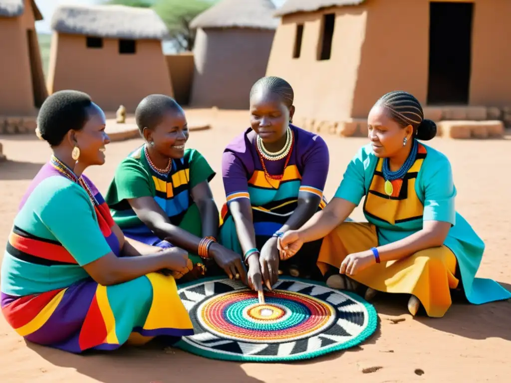 Un grupo de mujeres Ndebele crea arte textil tradicional con técnicas ancestrales