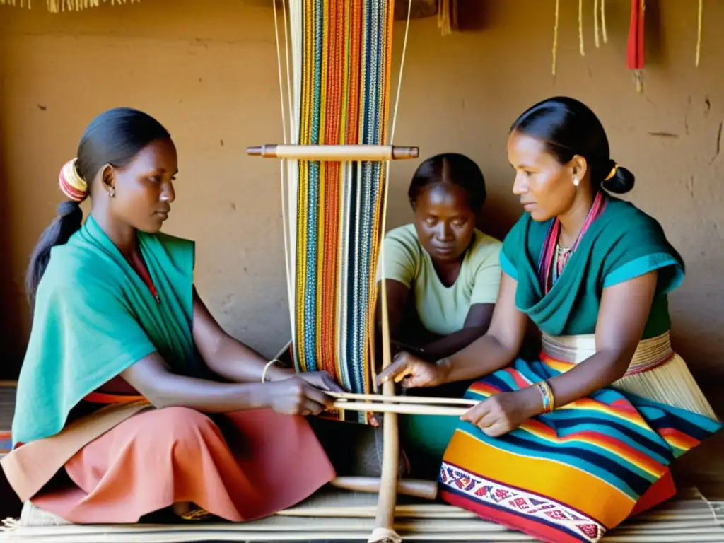 Un grupo de mujeres Lozi tejiendo patrones tradicionales en Zambia, evocando la herencia cultural de los Patrones de tejidos Lozi Zambia