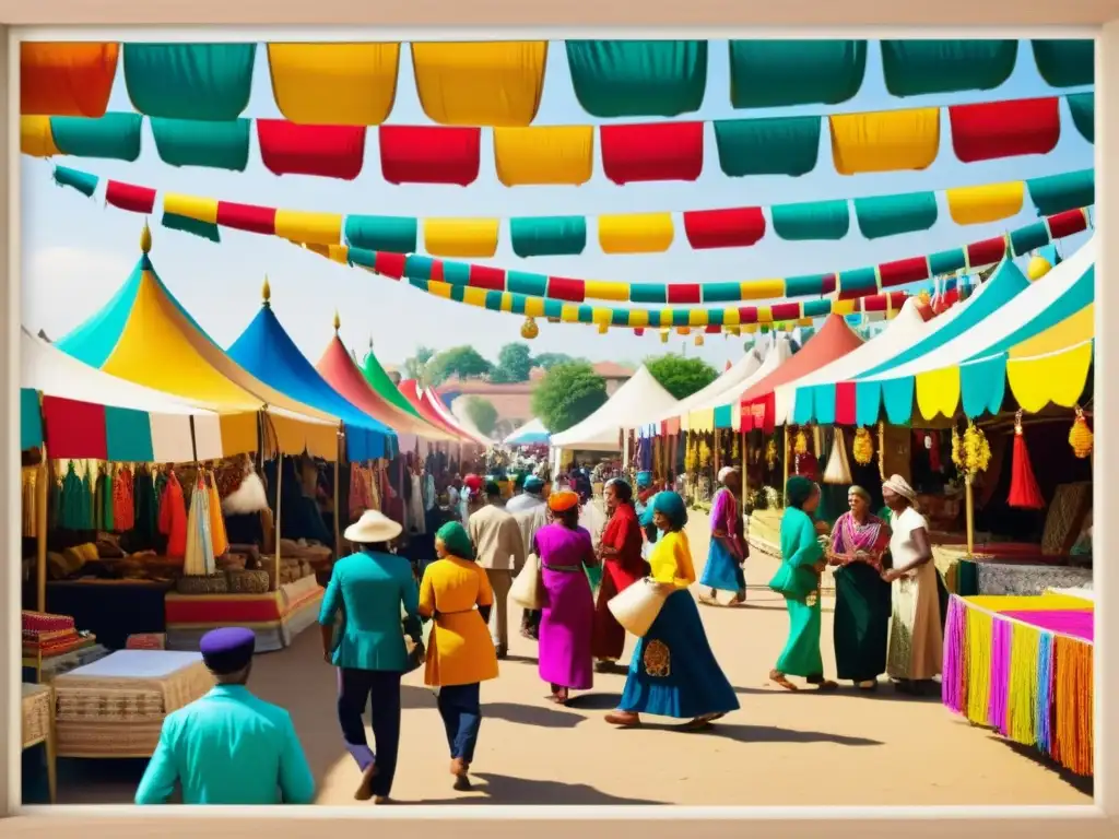 Imagen de festival comunitario vibrante con arte tradicional en plataformas digitales