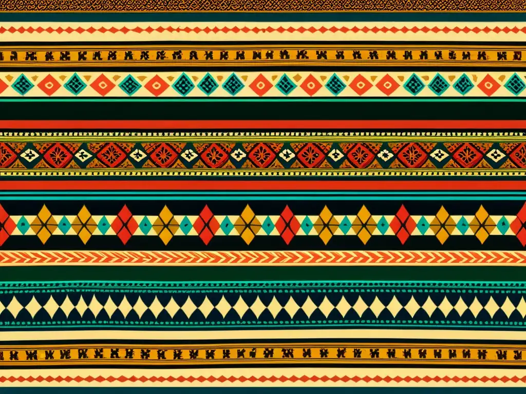 Imagen de un textil vintage con patrones e influencia cultural, reflejando significado cultural en el diseño artístico