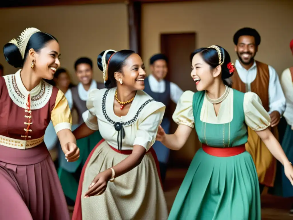 Imagen vintage de diversidad étnica y tradiciones culturales, con patrones étnicos en identidad de marca