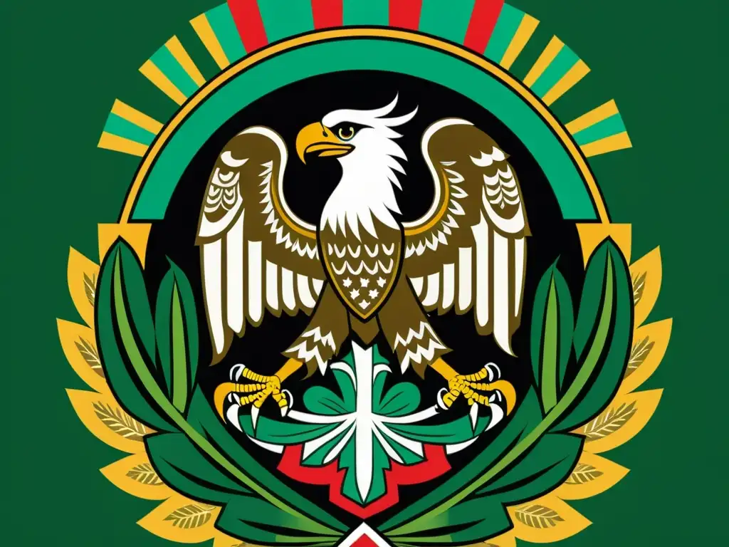 Imponente escudo mexicano: águila en un nopal