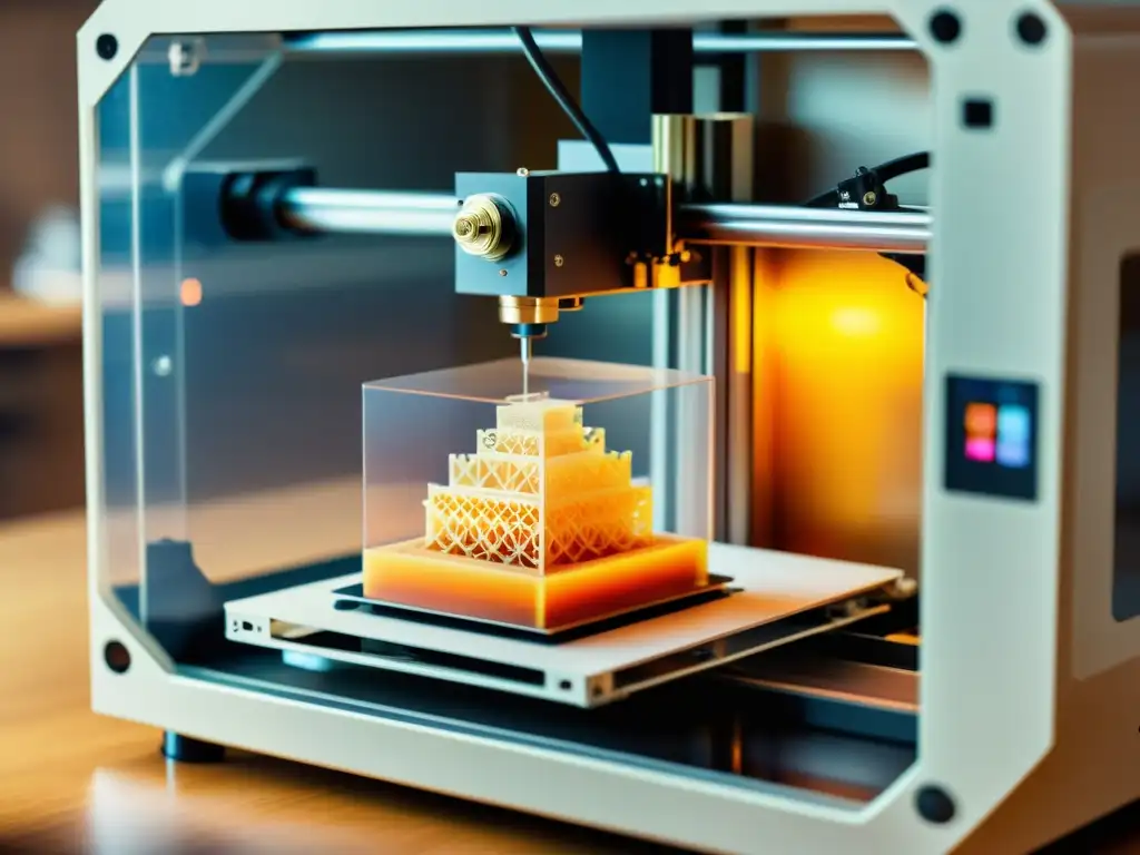Arte en Acción: Impresora 3D Creando Patrón Intrincado Una impresión 3D meticulosa crea patrones artísticos en una imagen vintage de alta resolución
