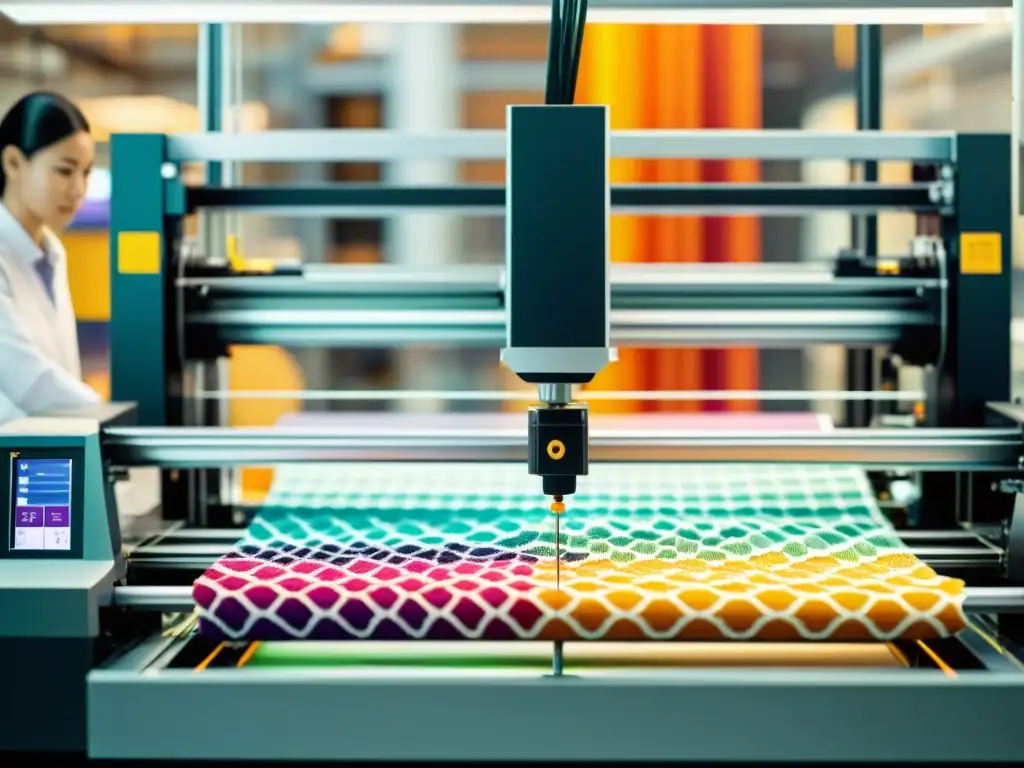 Una impresionante fusión de tradición y tecnología: tejidos con patrones impresos en 3D cobran vida en una fábrica bulliciosa