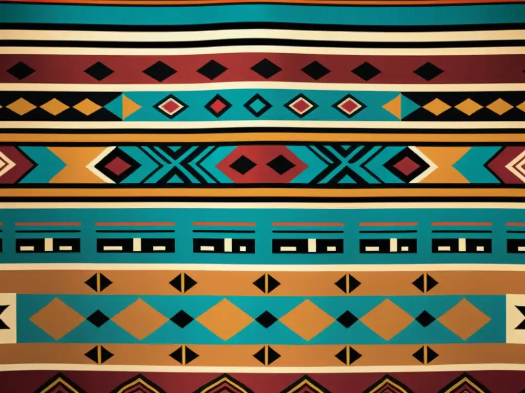 Una impresionante imagen de un textil maya vintage con patrones artísticos de culturas antiguas, realzado por tecnología digital innovadora