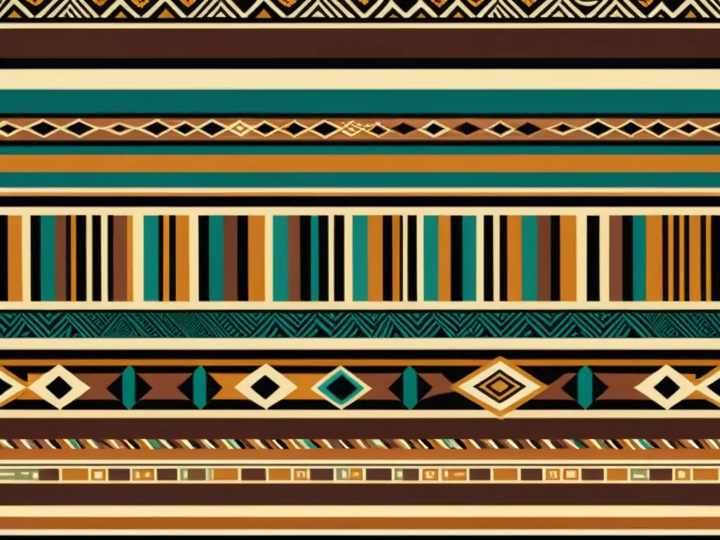 Increíble patrón textil africano en tonos tierra con influencia africana en patrones artísticos