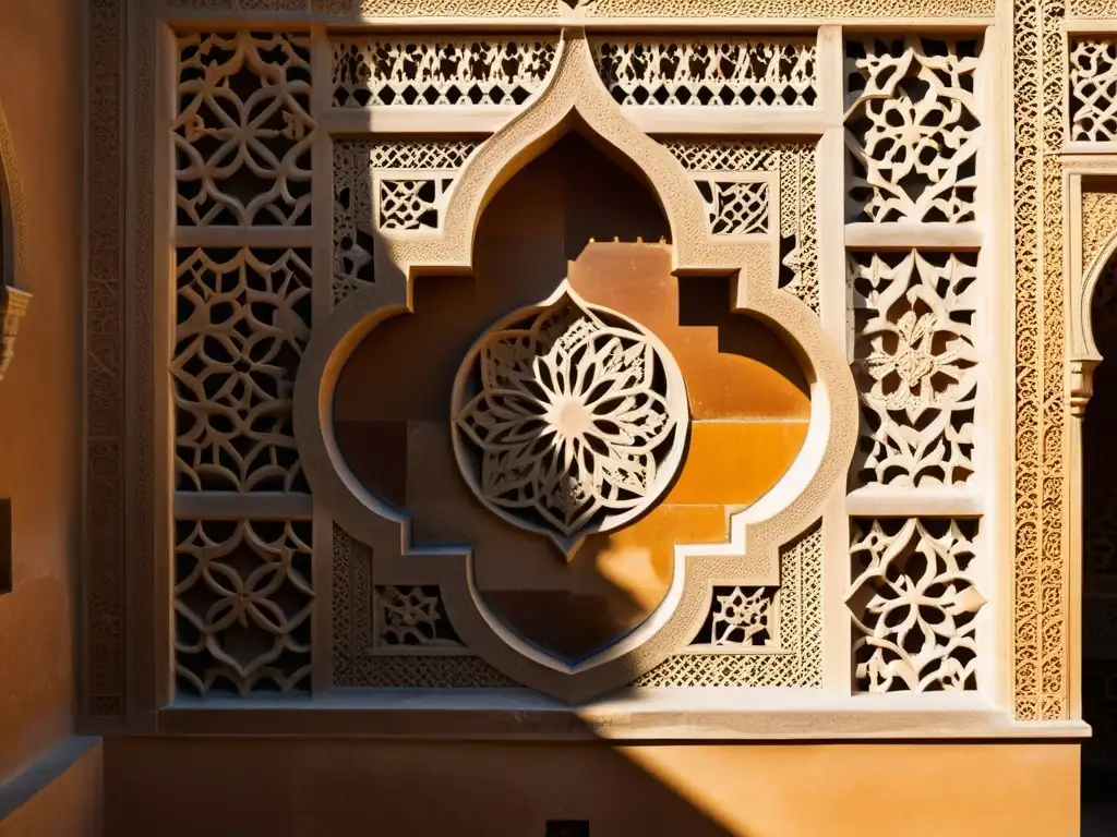 Influencia islámica en patrones artísticos: Intrincados diseños islámicos en la Alhambra, Granada