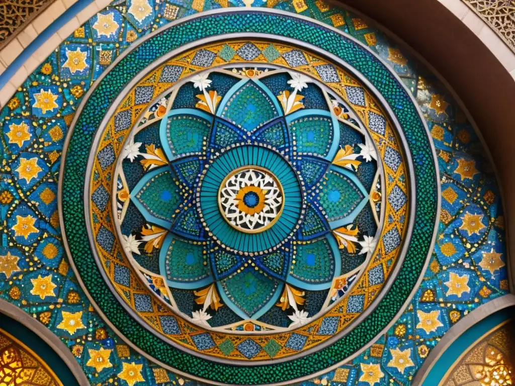 Legado artístico: Mosaicos de la Gran Mezquita de Damasco, una explosión de colores y patrones geométricos que realza la herencia cultural islámica