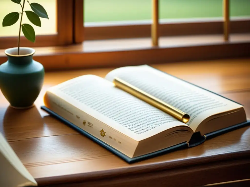 Un libro de patrones escandinavos en una mesa de madera iluminada por una suave luz, para el Curso de Patrones Escandinavos Modernos