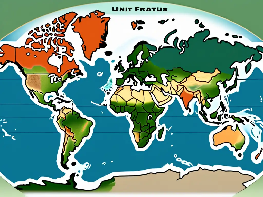 Mapa detallado de patrones de fracturas terrestres en la Tierra, con un estilo vintage que realza la belleza de las formaciones naturales