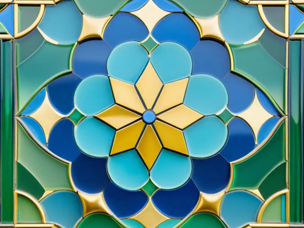 Un mosaico árabe vintage de colores vibrantes y patrones geométricos