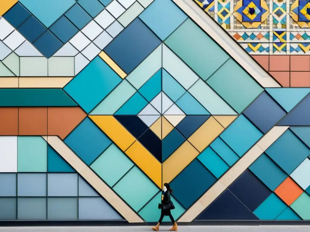 Un mosaico contemporáneo que evoca tradición milenaria en una escena urbana vibrante