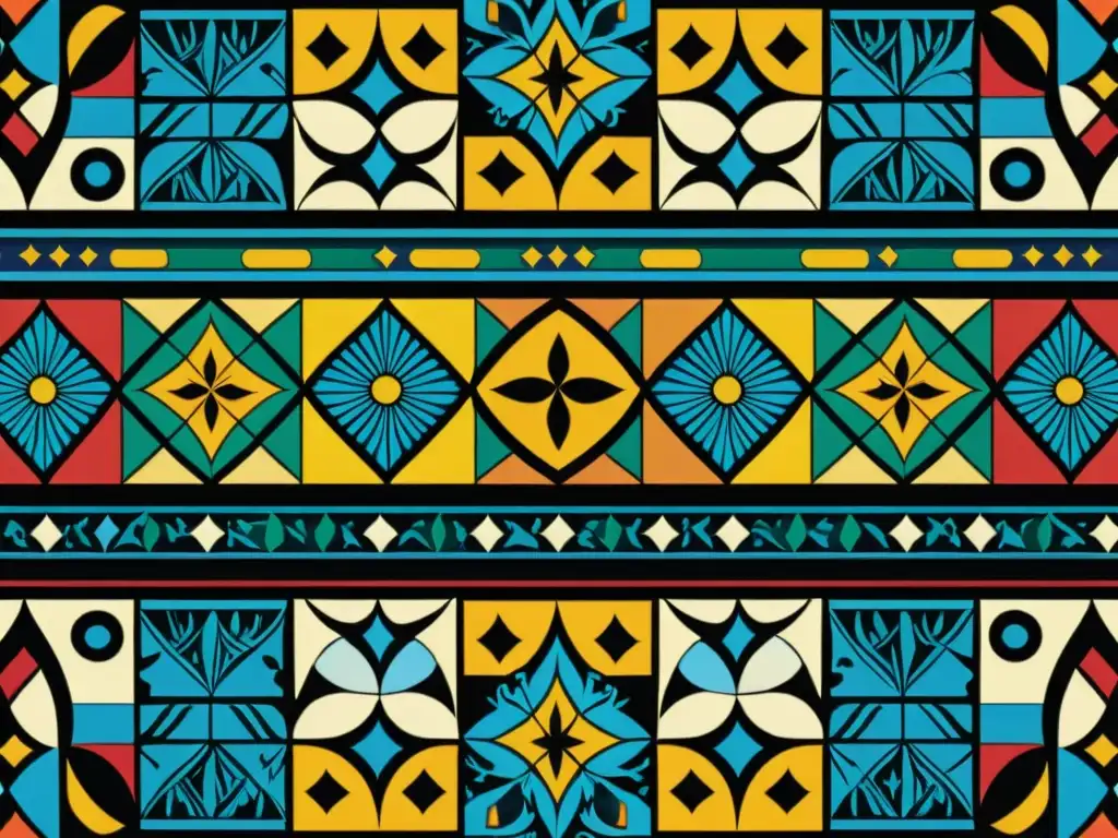 Un mosaico vibrante de patrones culturales para branding vibrante, representando la diversidad cultural con colores y formas únicas