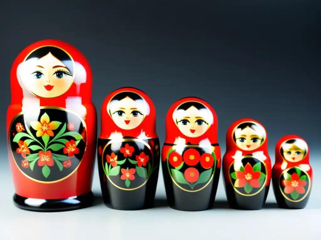 Una muñeca rusa Matryoshka pintada con patrones tradicionales de arte popular ruso, inmersión en patrones de arte popular ruso