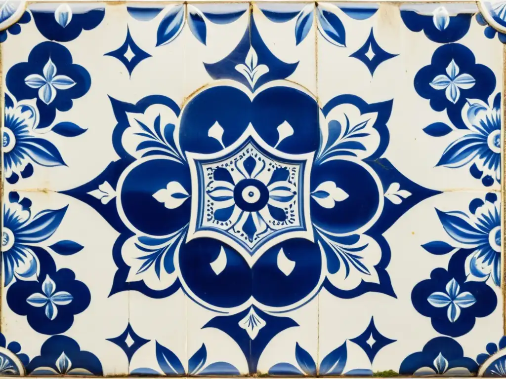 Un mural de azulejos portugueses que muestra una escena cultural con un encanto vintage