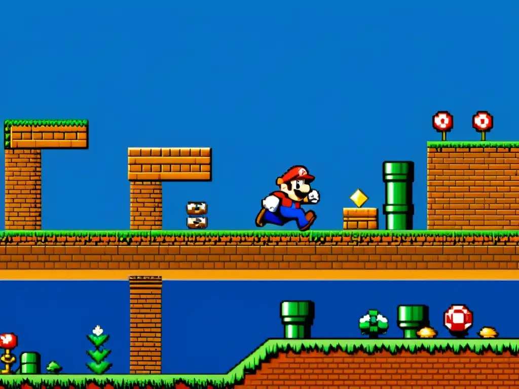 Una obra detallada del icónico videojuego 'Super Mario Bros