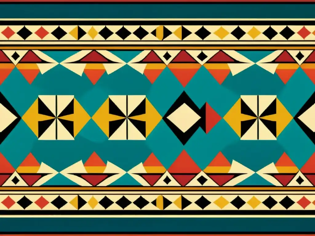 Mosaico vintage: Motivo cultural en alta resolución Un patrón artístico en culturas globales: detallado mosaico vintage con formas geométricas y motivos florales en vibrantes colores