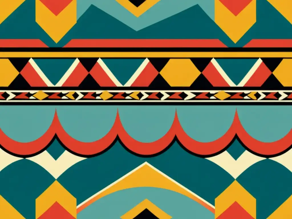 Un patrón cultural vintage con motivos tradicionales, colores vibrantes y una sensación de elegancia atemporal